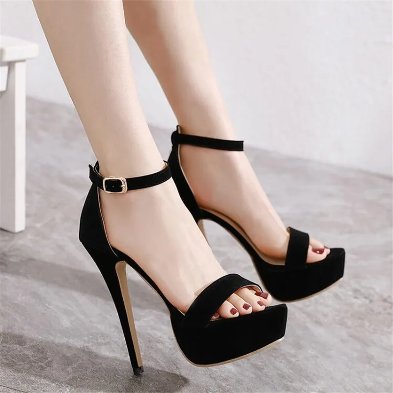 

2022 New High Quality Sexy Women's Shoes 14CM Stiletto Waterproof 4CM Ladies Sandals Fashion Show Ladies High Heels 4-10 11