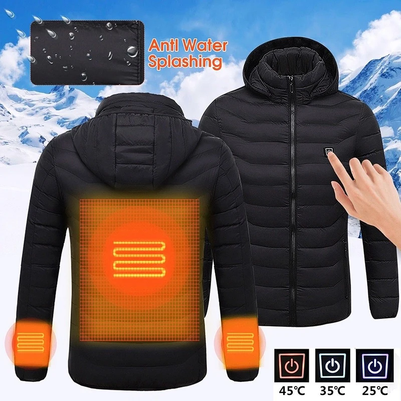 

Electric Heated Outwear Adjustable Temperature USB Heated Clothing Rechargeable Heating Coat Thermal Jacket Skiing Outwear
