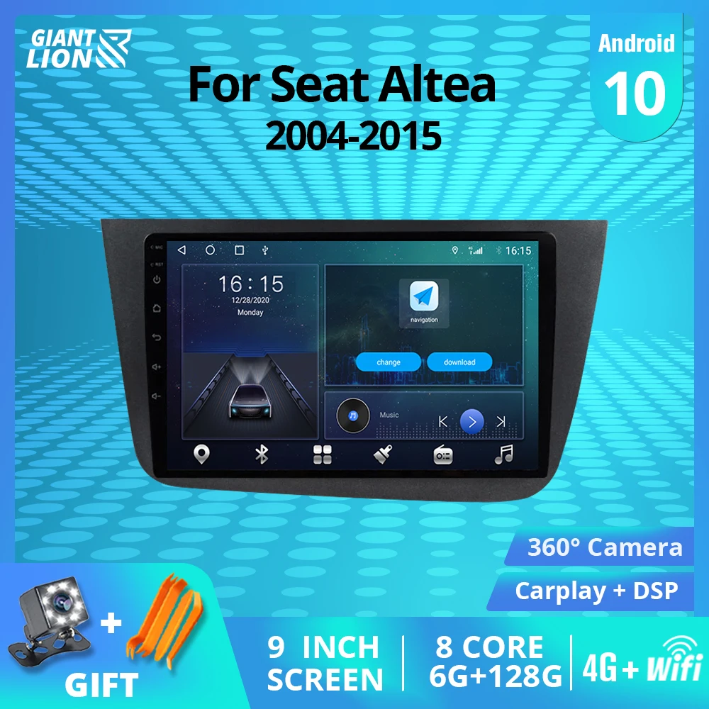 Автомагнитола 2DIN Android 2004 для Seat Altea-2015 GPS-навигация стереоприемник автомобильное