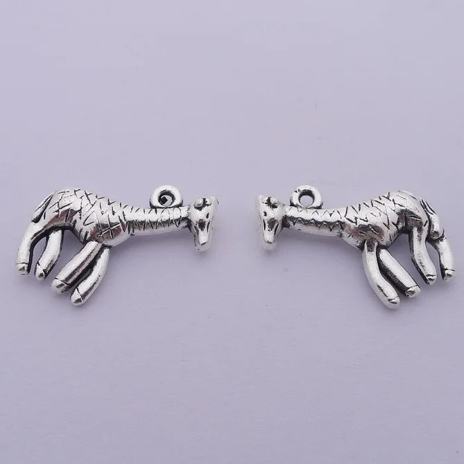 8pcs/Lot 23x15mm Antique Silver Color Animal Giraffe Charms Pendant For Jewelry Making DIY Jewelry Findings