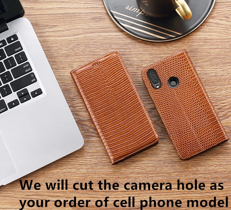 

Lizard texture genuine leather magnetic holster case for Huawei Enjoy 10 Plus/Huawei Enjoy 10 phone cover card slot holder coque