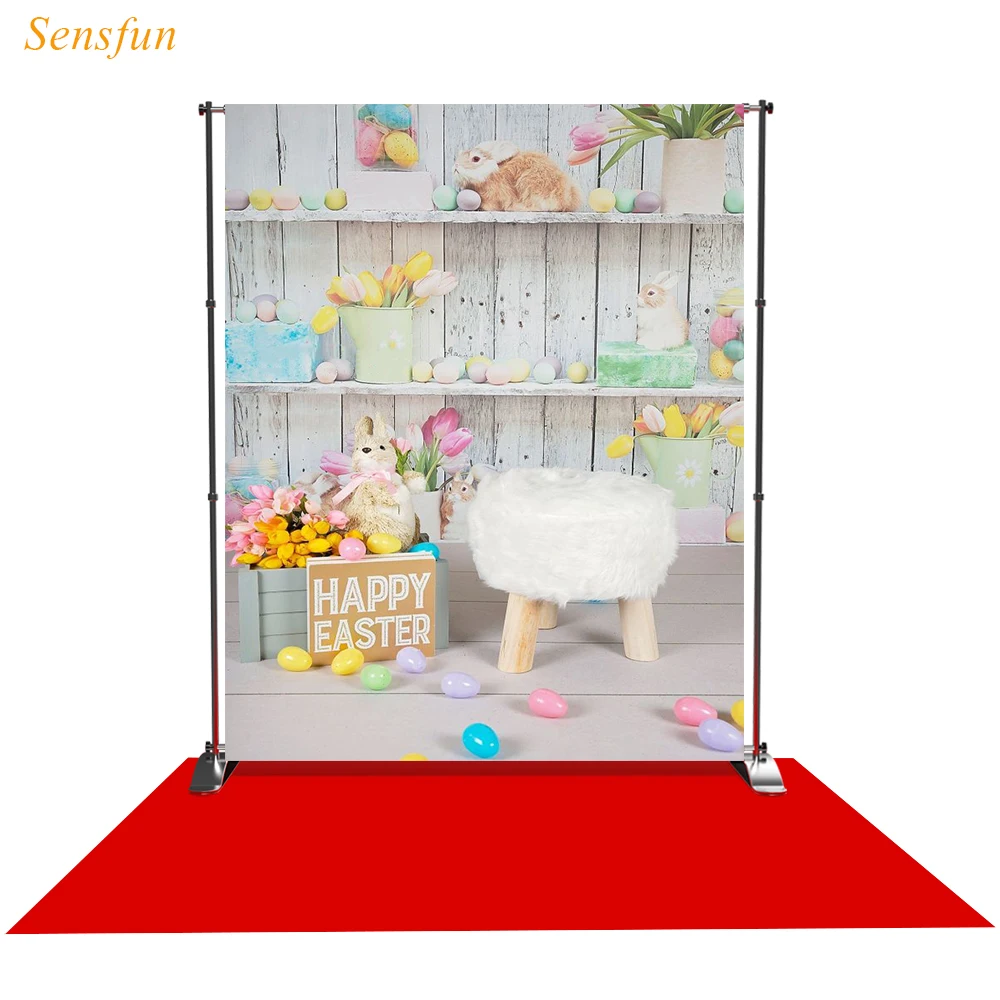 Sensfun фотографический фон счастливые пасхальные яйца кролик тюльпан для