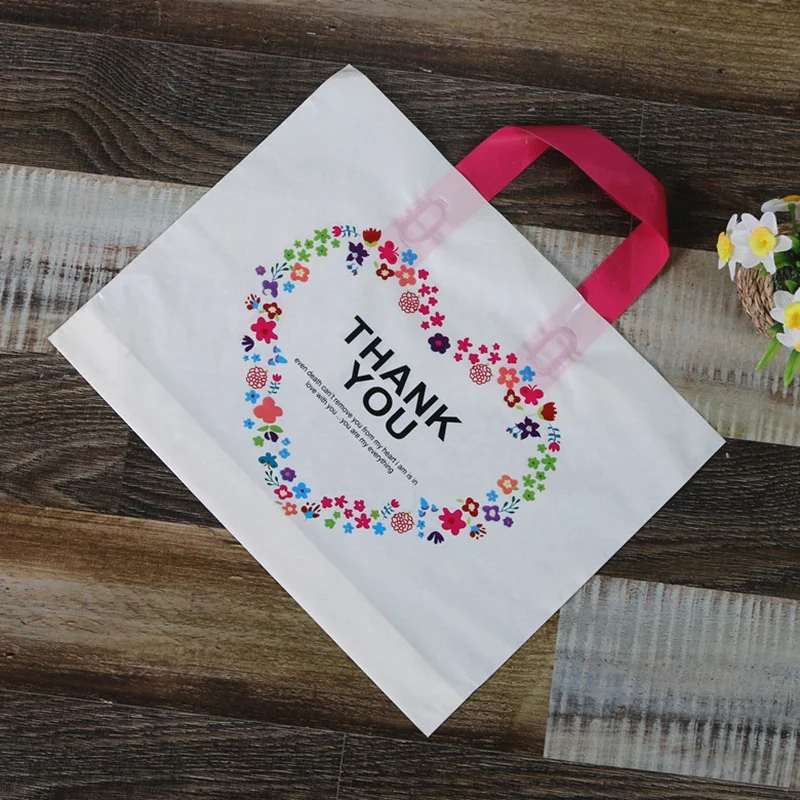 50 Pcs Thank You Plastic Merchandise Shopping Bags Boutique Retail Gift Party Supply(33X25X6CM) | Багаж и сумки