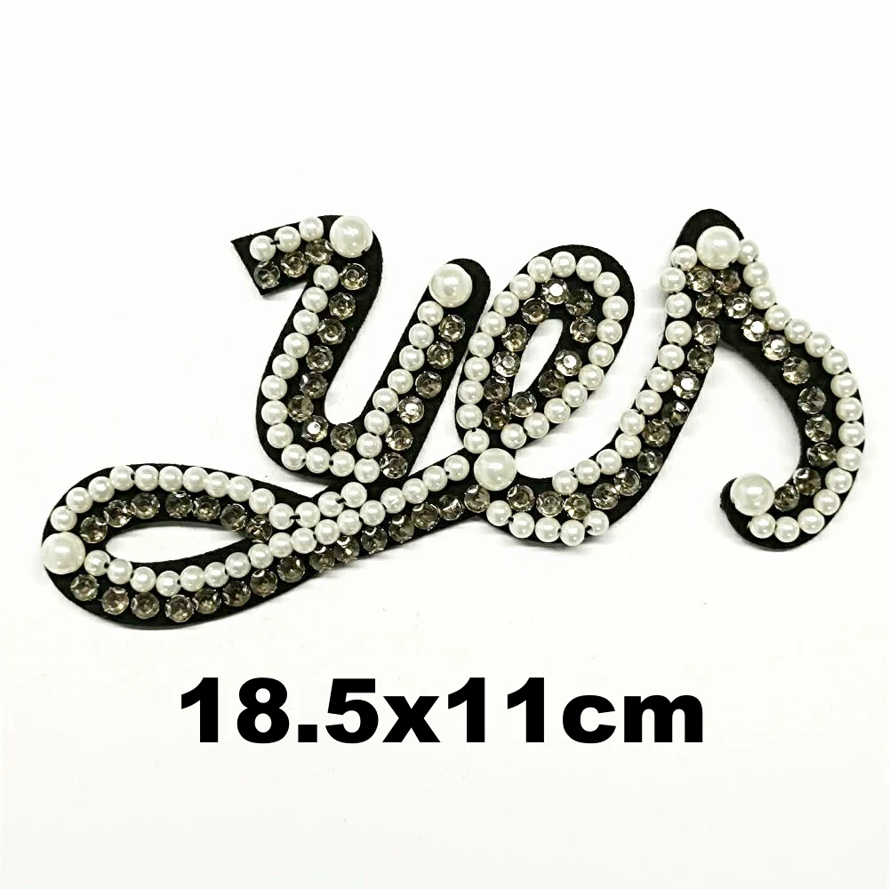 

DIY embroidery beaded yes letter embroideried patches for clothing QR-3280