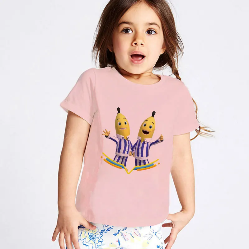 

Summer Girls Kids T Shirt For Boys Funny Pajamas Banana Man Cute Tshirt Girl Design Pink Children's Shirt Harajuku Baby Clothing