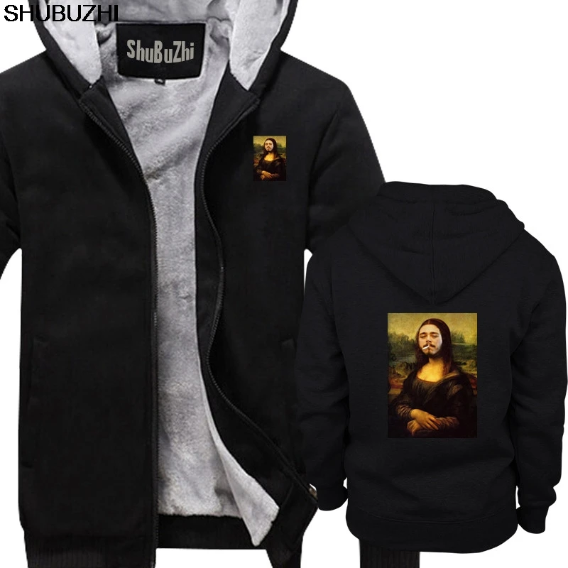 

LIMITED !! NEW POST MALONE - MONA LISA Black Men hoodie winter Casual Man winter thick hoodies warm jacket sbz1133