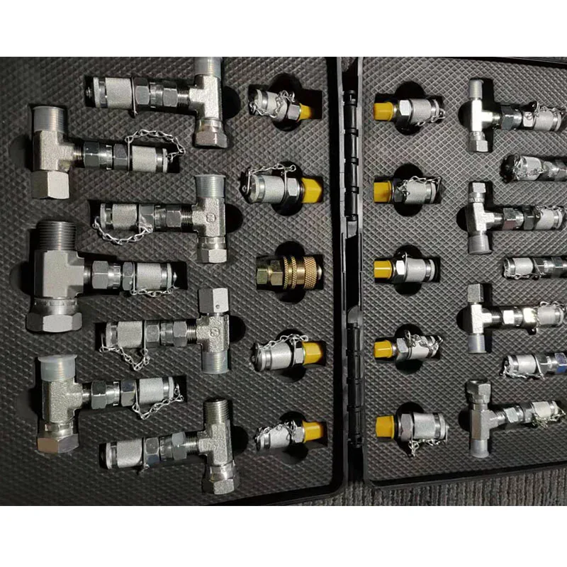 

Hydraulic Pressure Gauge Set Diagnostic Test Kits For Excavator Tee Joint Group