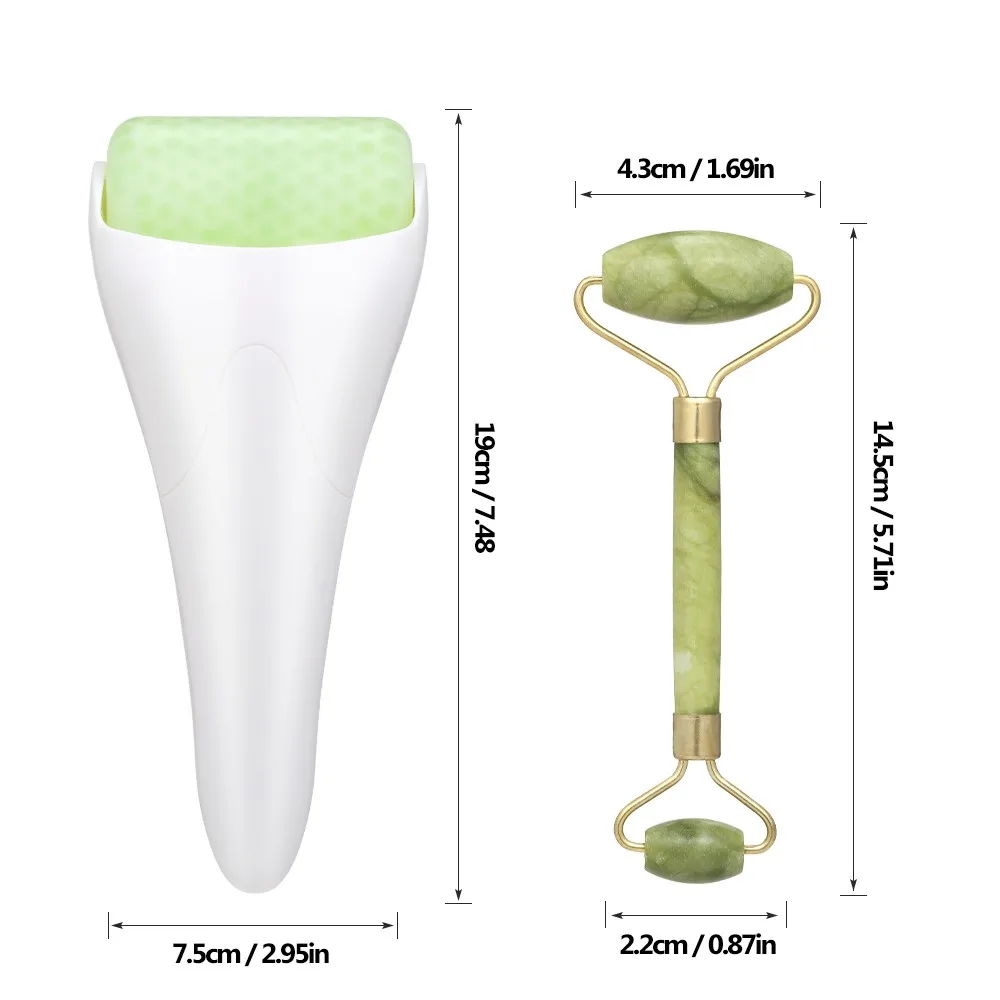 Ледяной нефритовый роликовый массажер для лица ухода за кожей массаж