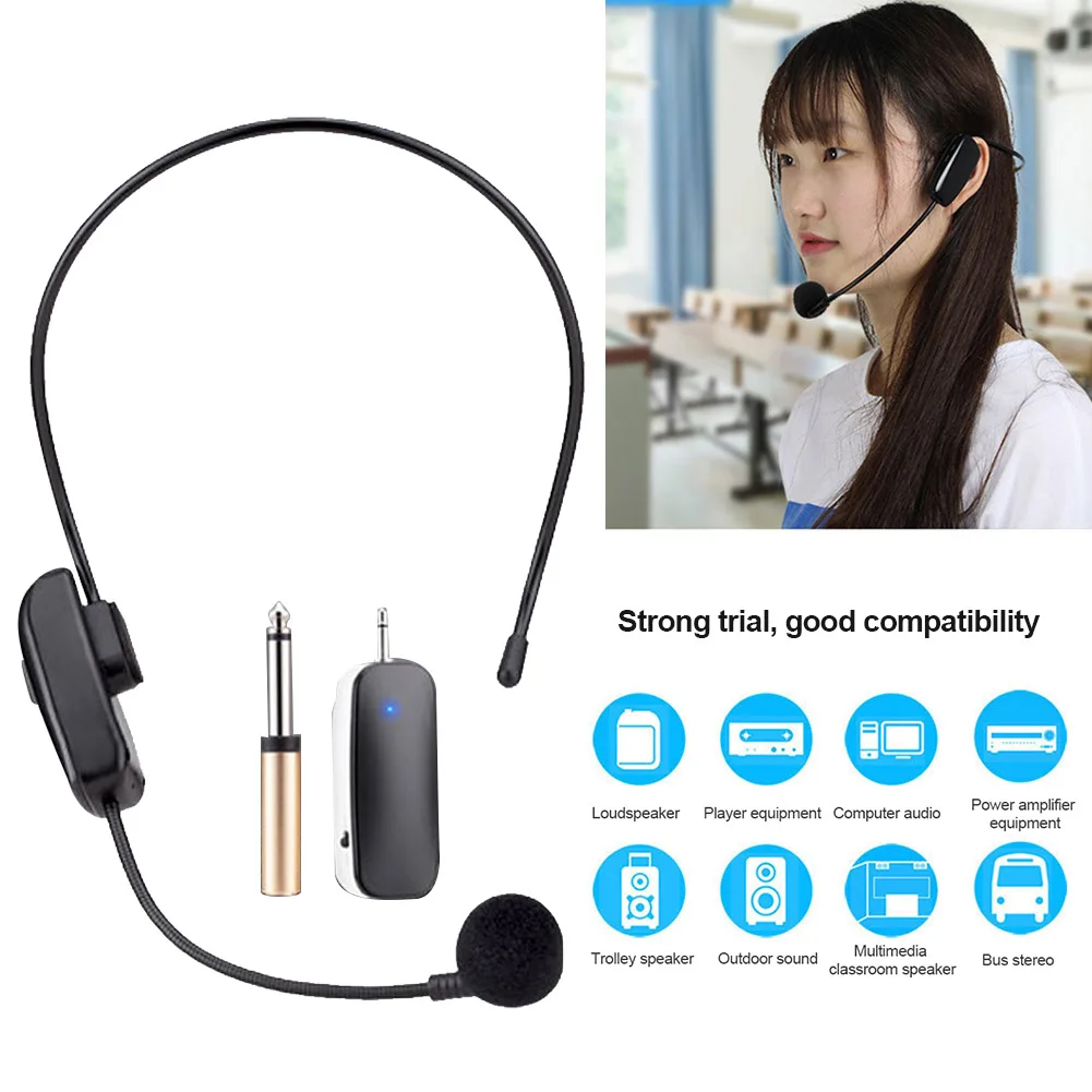 

Профессиональная портативная гарнитура UHF для колонок, аксессуары «подключи и работай», Беспроводная Компьютерная гарнитура с микрофоном ...