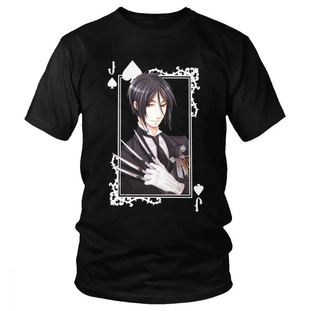 

Модная футболка с изображением черного Батлера Себастьяна мужская футболка из хлопка с изображением героев мультфильмов