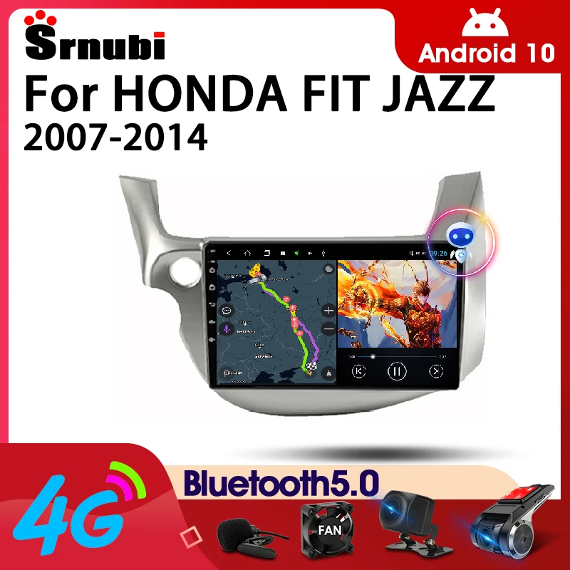 

Srnubi Android 10 автомобильное радио для HONDA FIT JAZZ 2007-2014 мультимедийный видеоплеер 2 Din 4G GPS навигация Carplay DVD головное устройство