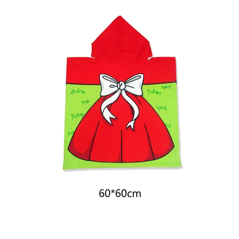 

Kids Swimming Bath Towel Cartoon Hooded Cloak Beach Towel Microfiber For Boy Girls
