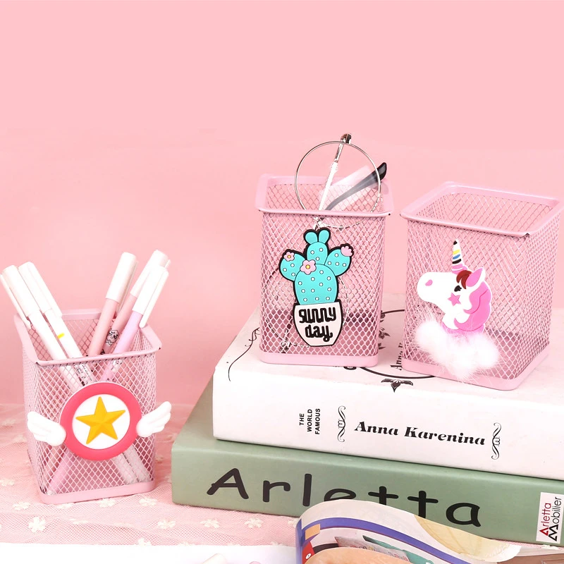 Розовый Единорог кактус фламинго искусство для школы и офиса чехол хранения