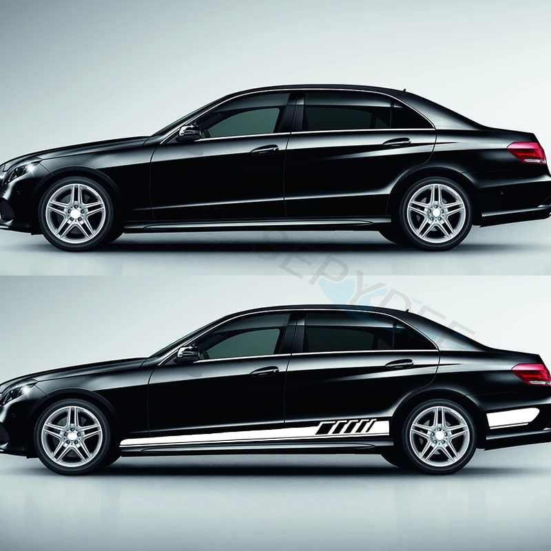 Наклейки на боковую юбку автомобиля наклейки для Mercedes Benz E Class W212 S212 A207 C207 E63 AMG E200