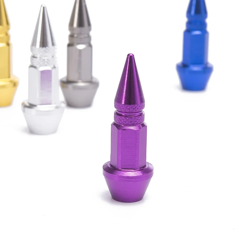 10SET Aluminium Alloy Spike Shape Car Tire Valves Accessories Valve Stem Cap HU QMZ950 10T|aluminum spikes|cap capcap stem |