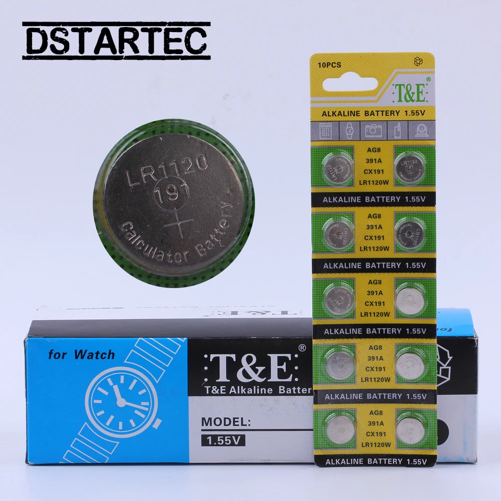 10 шт./карта 30 мА · ч 1 55 в AG8 LR1120 391 SR1120 R1120W CX191 кнопочные батареи для пультов