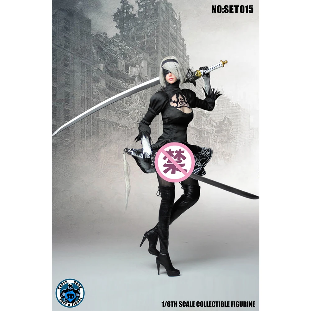

Экшн-фигурка из серии SUPER DUCK SET015, 1/6, cyборг 2B sister, 12 дюймов, модель, коллекция игрушек