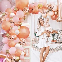 152pcs rose gold balloon garland arch kit confetti latex balloons for anniversary bachelorette party background decorations