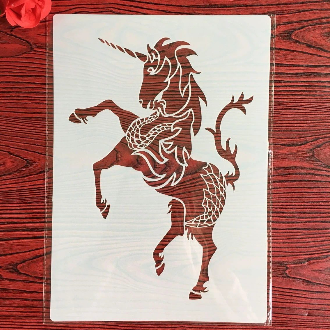 

A4 29 * 21cm unicorn DIY Stencils Wall Painting Scrapbook Coloring Embossing Album Decorative Paper Card Template,wall
