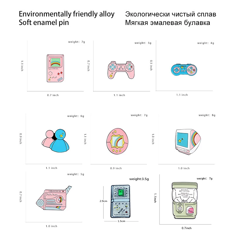 Модная классическая металлическая эмалированная брошь в виде портативного