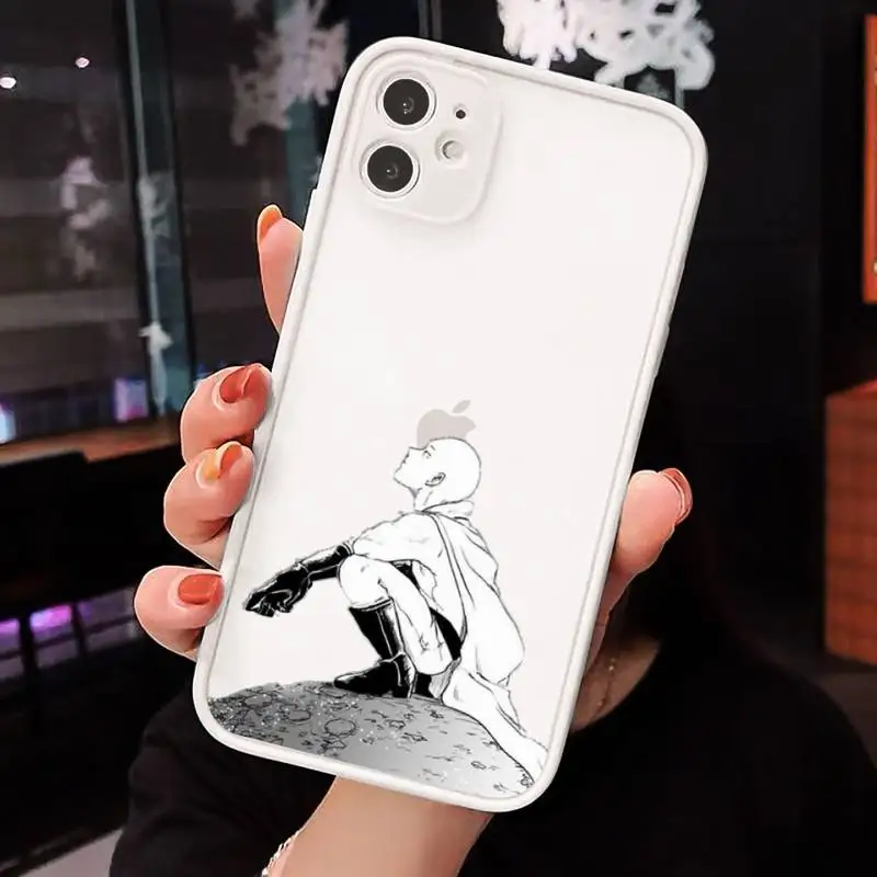 

Anime One Punch Man Phone Cases Matte Transparent for iPhone 7 8 11 12 s mini pro X XS XR MAX Plus cover funda