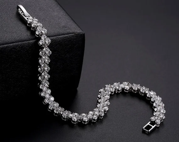 

YPD189 925 Sterling Silver Wedding Pearl Zircon Necklace Earrings crystal lovers Bracelet