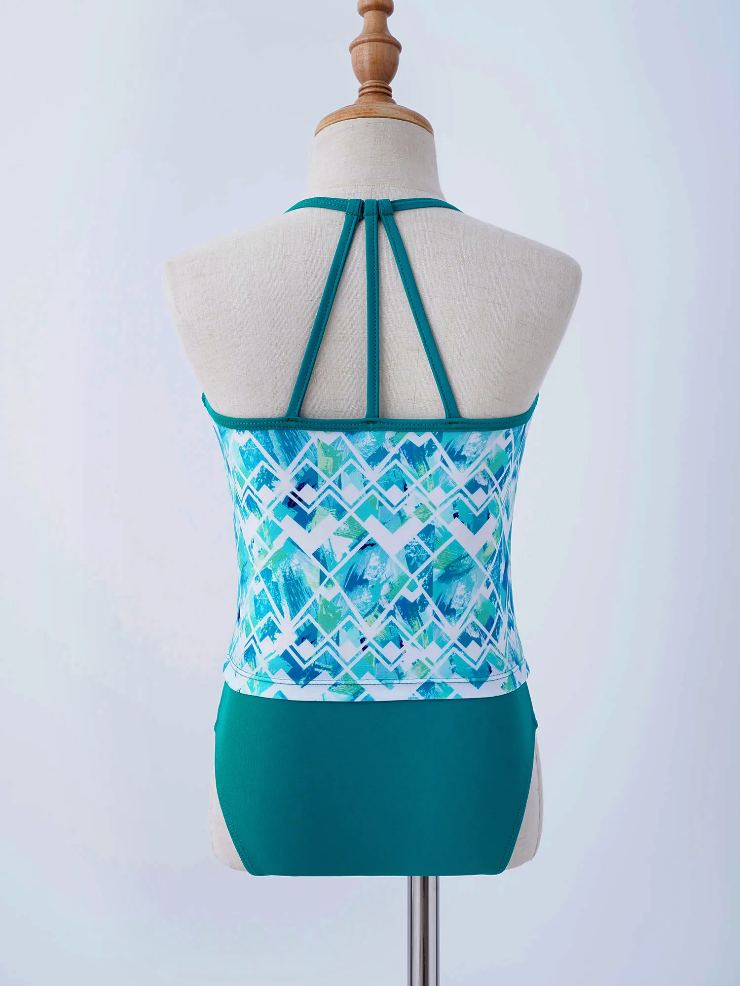 2 шт. детские пляжные костюмы с открытой спиной и геометрическим принтом | Детская