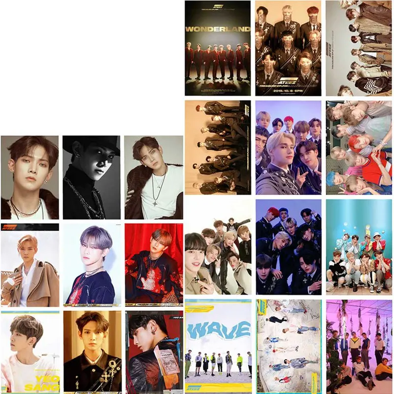 Альбом 16 шт./коркор. KPOP ATEEZ коллекция HD фото карты ПВХ самодельные ломо