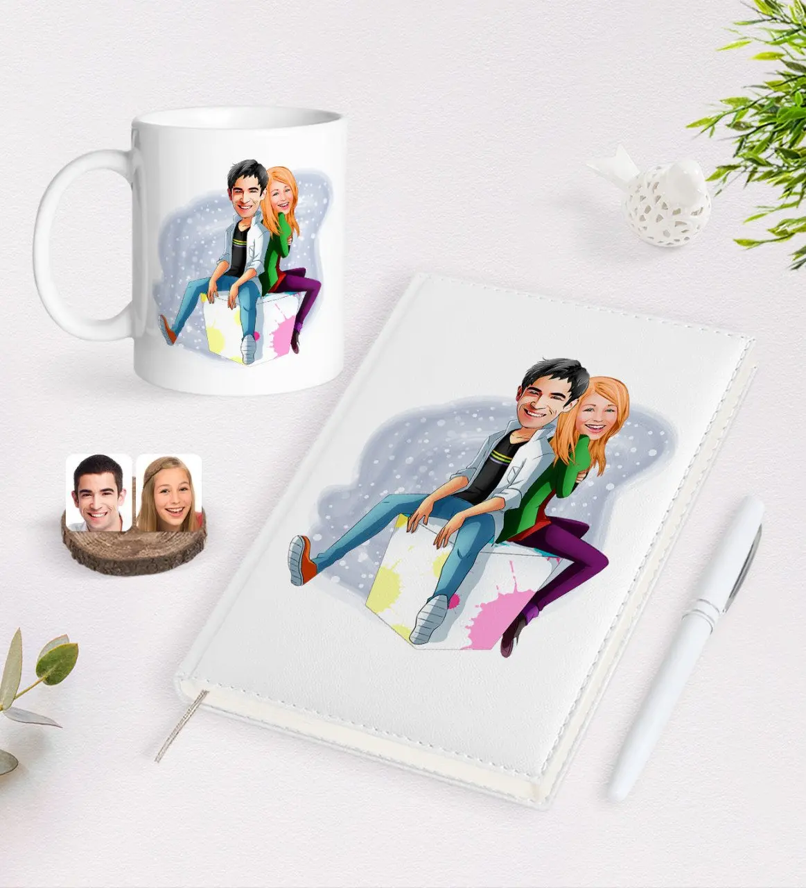 

Персонализированные Валентина карикатура 2021 Организатор ручка и кружка Seti-35