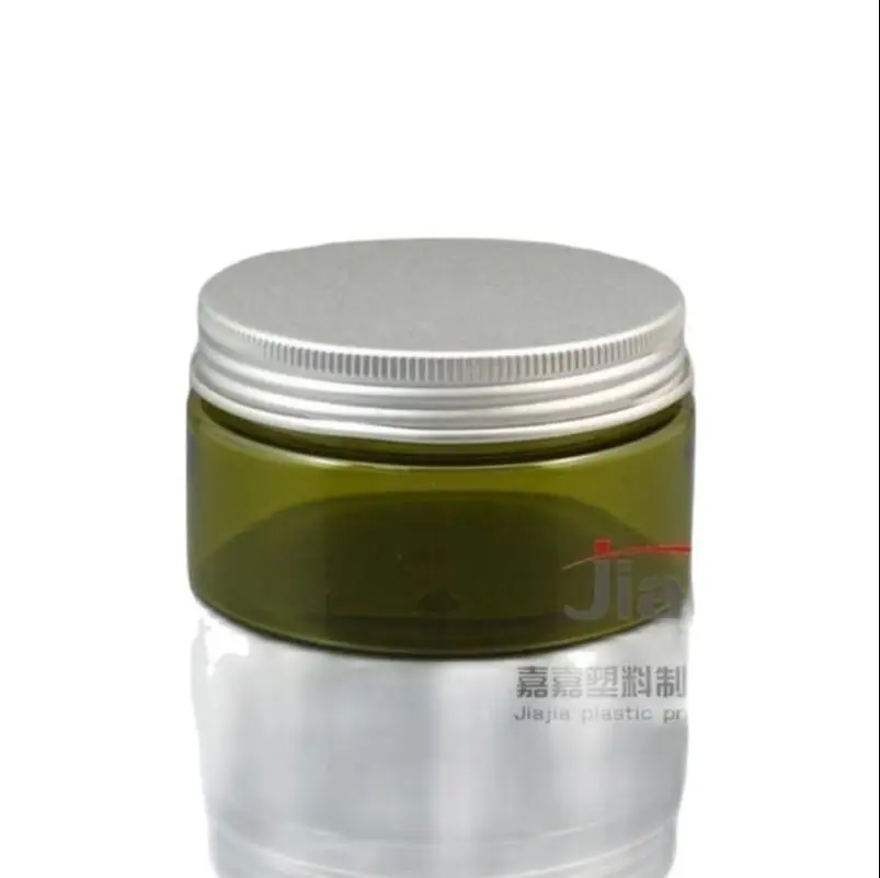 100ml Empty Container for Styling Gel Hair Wax 100g olive green Cream Jar with silver aluminum lid,50ml PET Packaging,