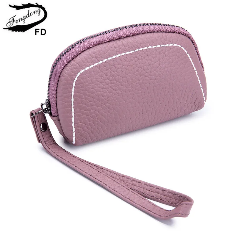 Fengdong женский маленький кошелек из натуральной кожи мини многофункциональный для