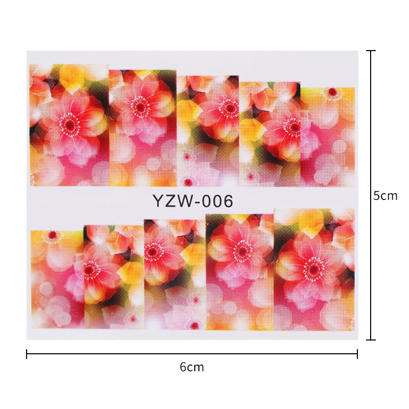 1 лист красочные наклейки для ногтей цветок Бабочка Дизайн Передача сделай сам УФ