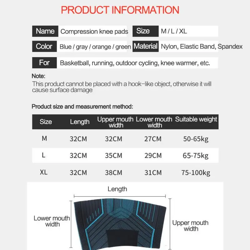 Спортивный наколенник 1 шт. компрессионная эластичная повязка на колено для