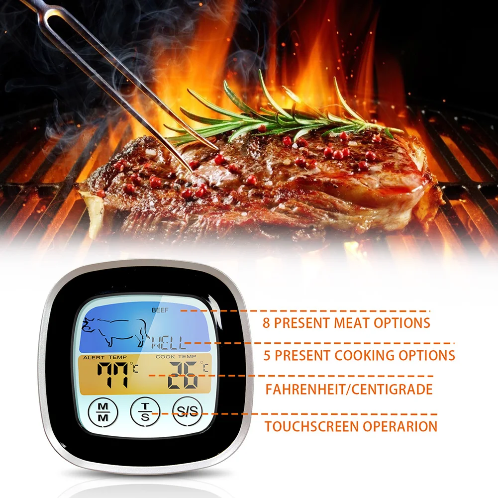 

Stove Fireplace Oven Household Thermometer Portable Digital BBQ Meat Thermometer Kitchen Oven Electronic Cooking Food Probe