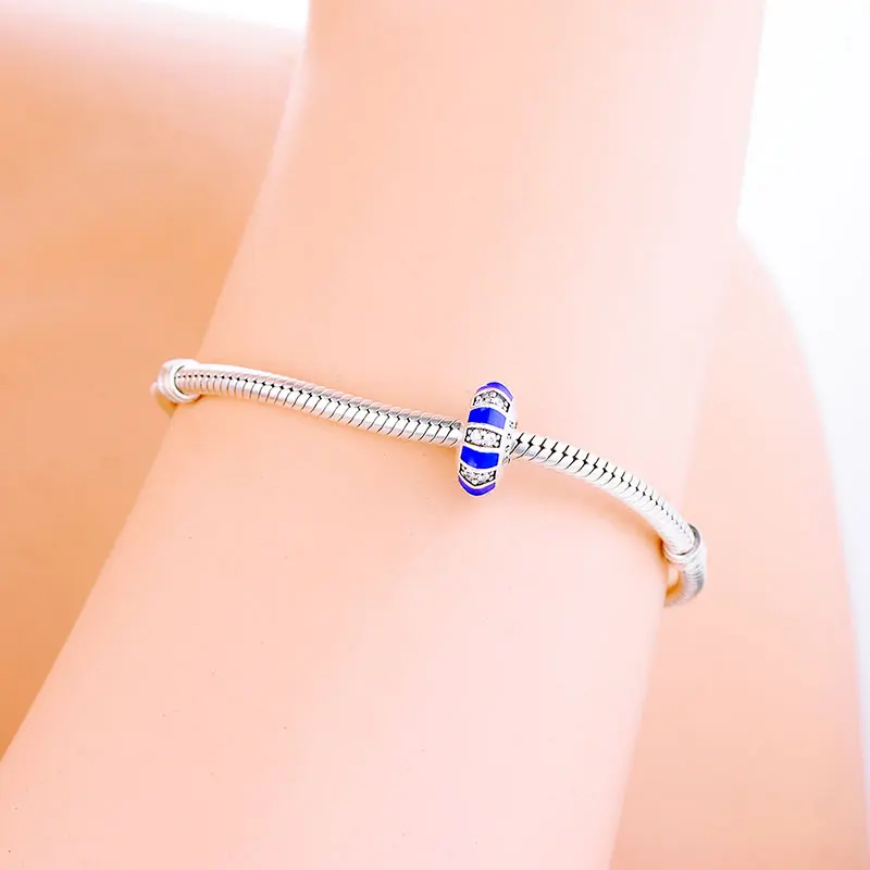 Подходящий оригинальный Pan браслет с подвесками Φ синяя эмаль экзотический