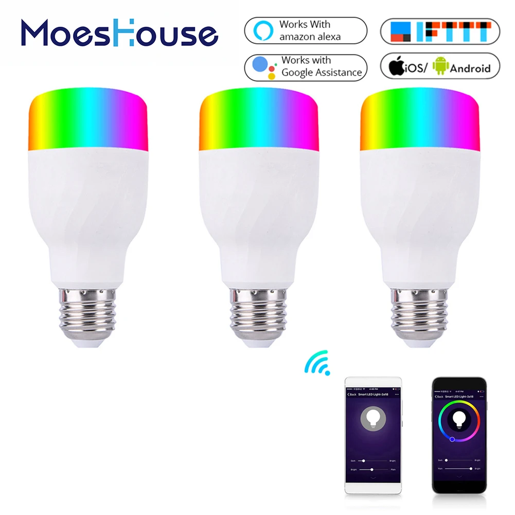 Умный WiFi светильник интеллектуальная цветная светодиодная лампа 7 Вт RGBW