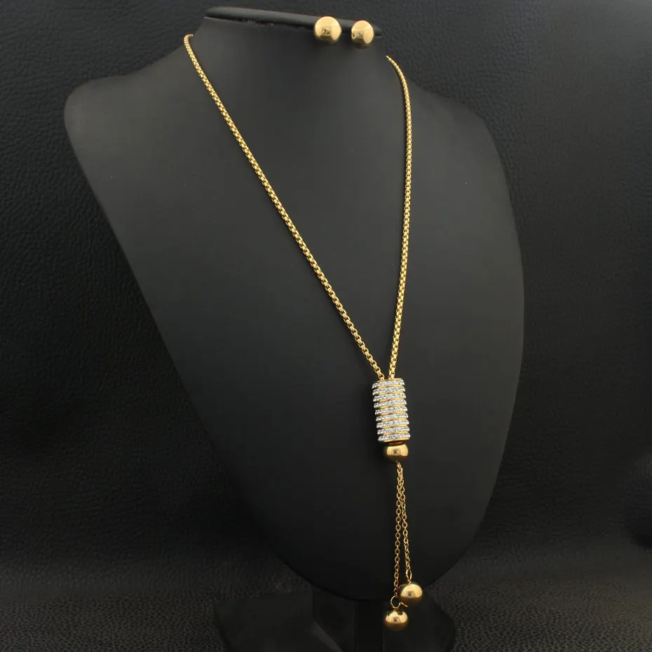 Ожерелье и серьги женские из нержавеющей стали | Украшения аксессуары