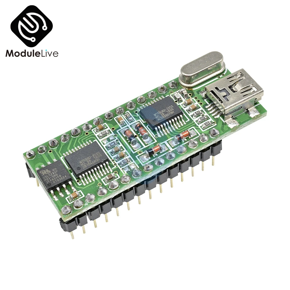 WT588D-U Voice Control Board WT588D-U-32M 5V Mini USB Interface Sound Controller Module 32M DC 2.8V 5.5V DAC PWM WAV Output | Инструменты