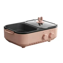 Multi-function cooking pot hot pot shabu-baking one-piece pot household electric baking pan barbecue grill