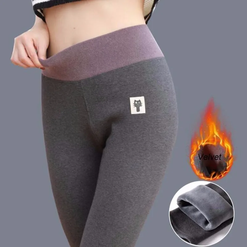 Xs-xl Модные женские эластичные леггинсы с высокой талией, утепленные бархатные брюки большого размера, сексуальные леггинсы, повседневные штаны для женщин