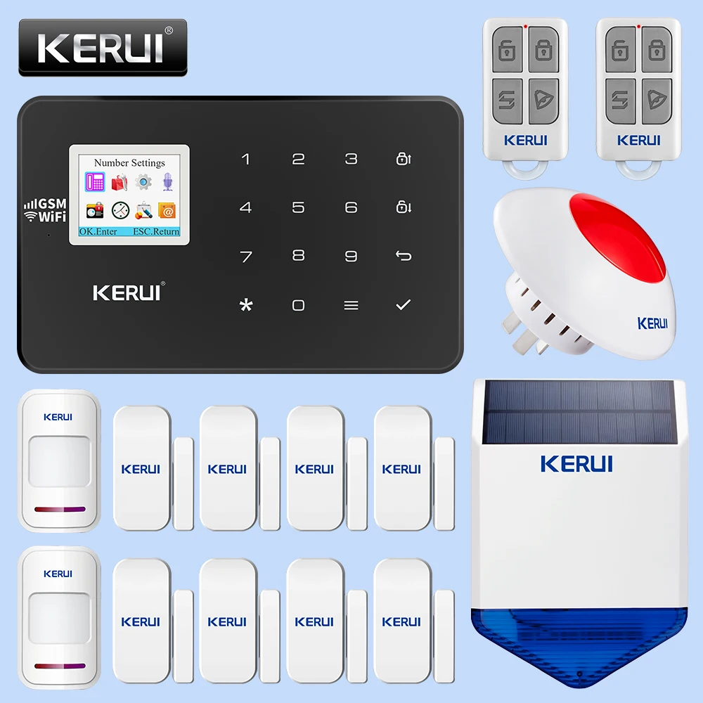 Kit 3 KERUI W18 Wi-Fi связь GSM охранная сигнализация беспроводная домашняя сигнализация детектор движения датчик дыма видео мониторинг комплект - Цвет: Kit 3