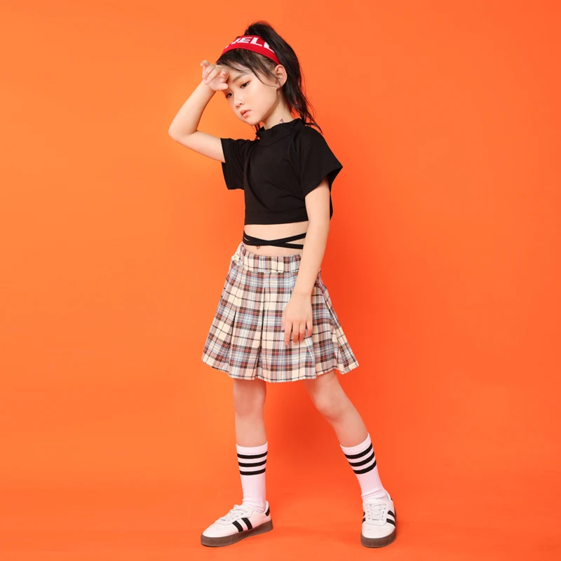 Детская одежда в стиле хип-хоп юбка для девочек танцевальные костюмы чарлидинга