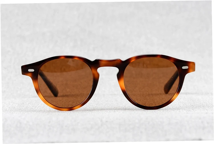 Gregory Peck OV5186 Size47 Oliver Brand Sunglasses Women Sunglasses Men Polarized Round Sunglasses with OP Logo Original Box - Цвет линз: tortoise brown