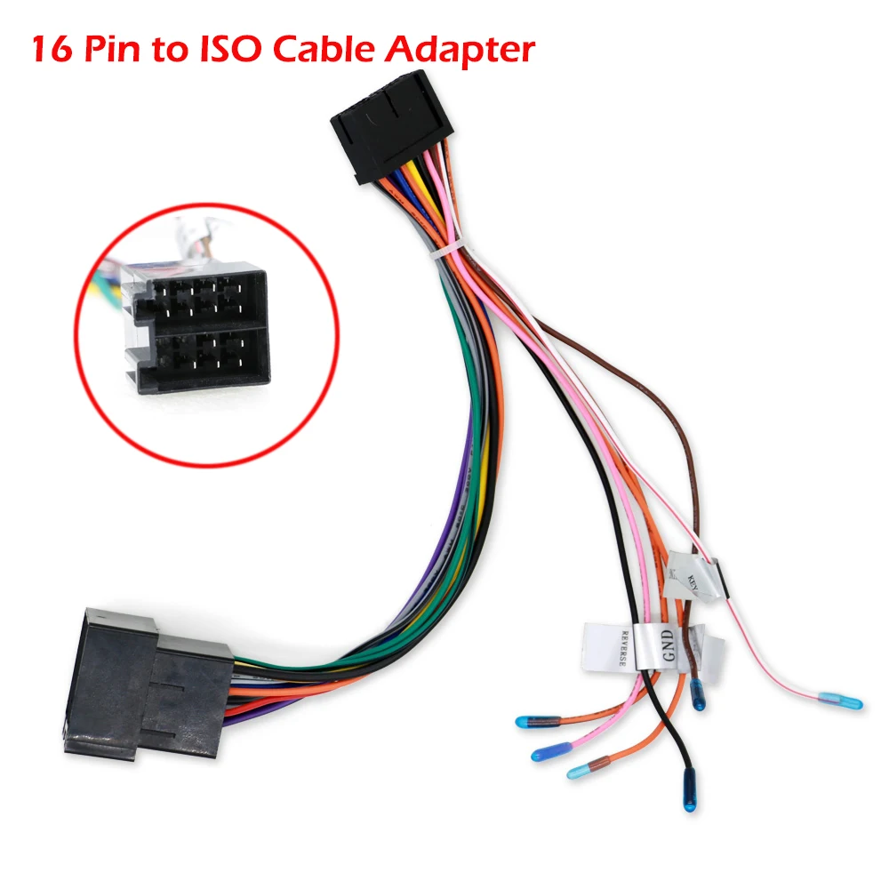 

16P Male Plug ISO Female Connector Wiring Harness 16 Pin to ISO Cable Adapter Universal Accessories For Car Android Head Unit