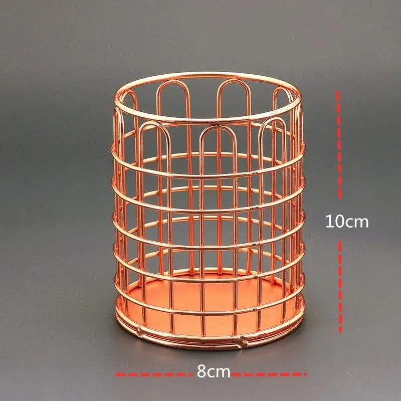 

Metal Desktop Pen Holder Pencil Stationary Organizer Multifunction Makeup Brush Storage Racks Home Office Storage