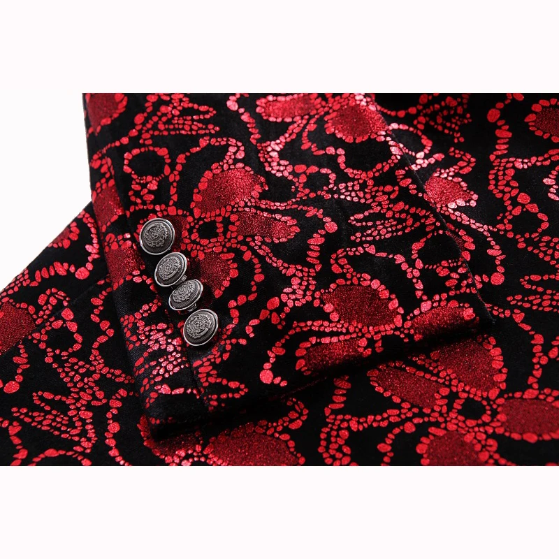 

Men Blazer Shawl Lapel Floral Print Fashion Evening Dress Tuxedo Jacket Banquet Wedding Party Groom Stage Costume Singer Dancer