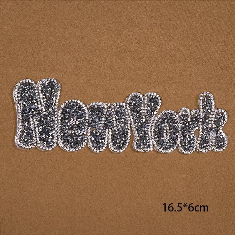 1 шт. вышитые нашивки Нью Йорк с надписью Стразы|Стразы| |