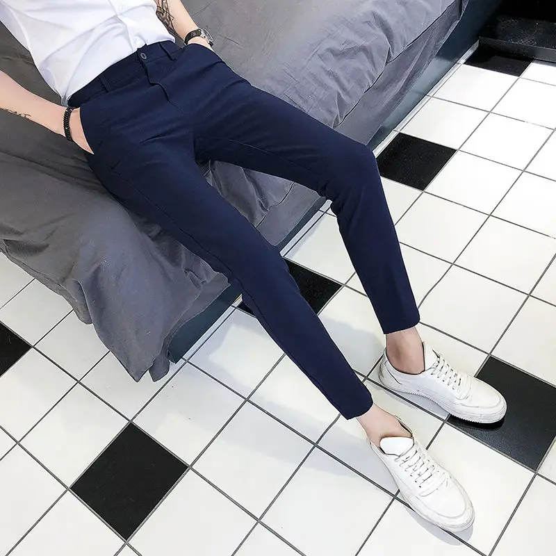 

Mens Dress Pants Plaid Pants Men 2020 Spring and Summer Male Suit Pants Slim Fit Casual Trousers Men Business Office Work Suits