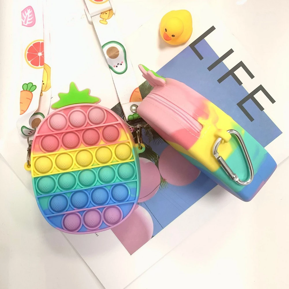 

Super Big Size Cute Macaron Bag Push Bubble Toys Squishy Stress Reliever Toys Anti-stress Rainbow Fidget Toys Christmas Gifts