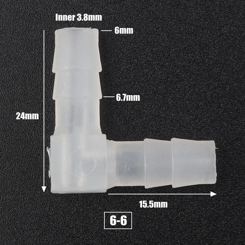 6-6 Elbow NuoNuoWell, 5 шт., 4 мм-20 мм, ПП, одинаковый диаметр, 90 градусов, локоть, соединители для аквариума, аэратор, фитинги, воздушный насос, пагода, шланговые соединения - Цвет: 6-6 Elbow